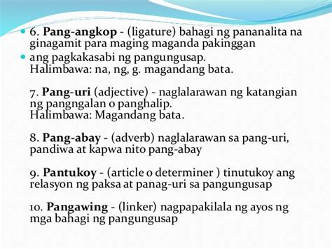 grade and section in tagalog brainly|Mga Bahagi ng Pananalita sa Wikang Filipino .